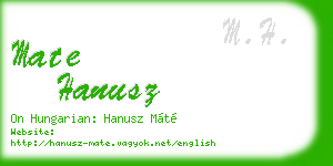 mate hanusz business card
