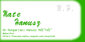 mate hanusz business card